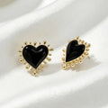 Vintage Sunburst Heart Stud Earrings for Women Romantic Jewelry for Daily Wear