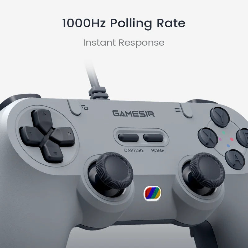 Wired Switch Controller with Hall Effect Joysticks and 1000Hz Polling for Nintendo Switch and PC