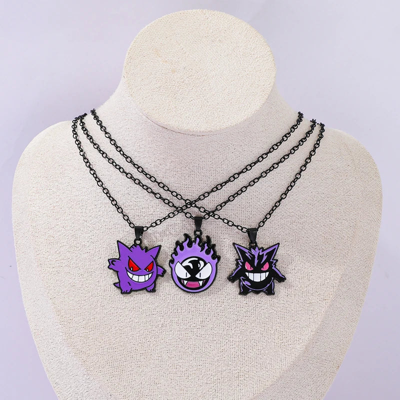 Gengar Cosplay Pendant Necklace - Anime Charm Jewelry for Women Men Kids