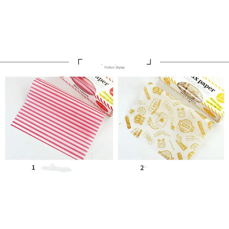 50Pcs Food Grade Wax Paper Food Wraps for Baking & Sandwiches