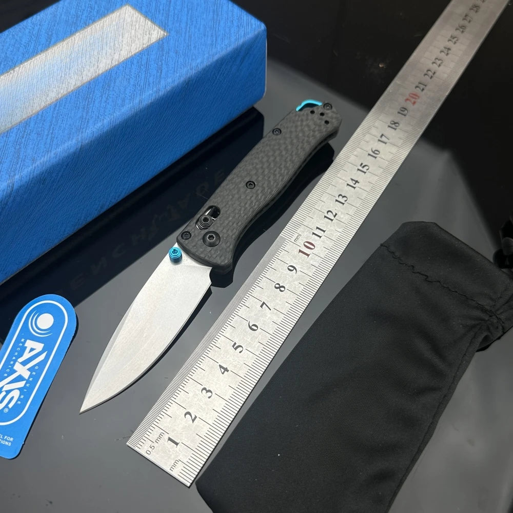 Folding Pocket Knife with Carbon Fiber Handle and Drop-Point Blade - Outdoor Survival Tool