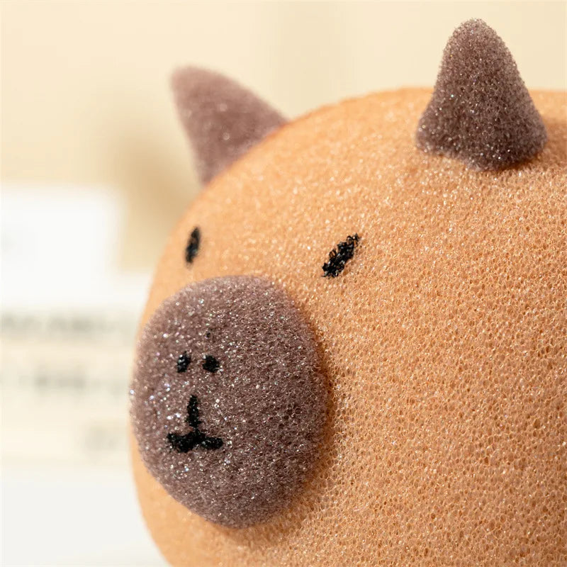 Super Soft Capybara Bath Sponge Ball for Face and Body Cleaning
