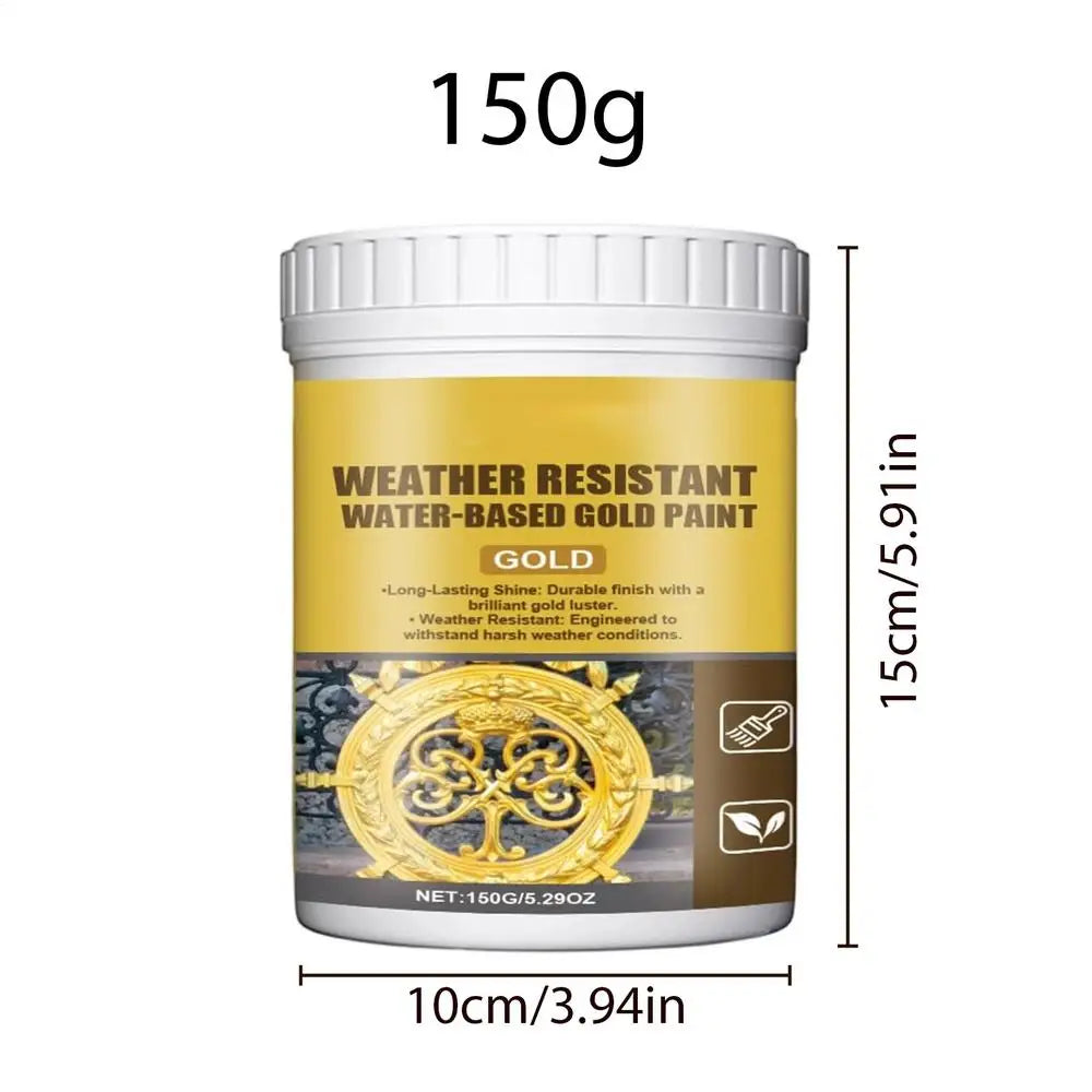 Gold Metal Art Paint 150g Weather-Resistant Gilding for Furniture Jewelry Crafts