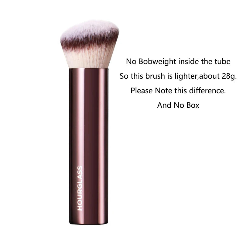 Angled Makeup Brush for Foundation Powder - Metal Handle, High-Quality Cosmetic Tool