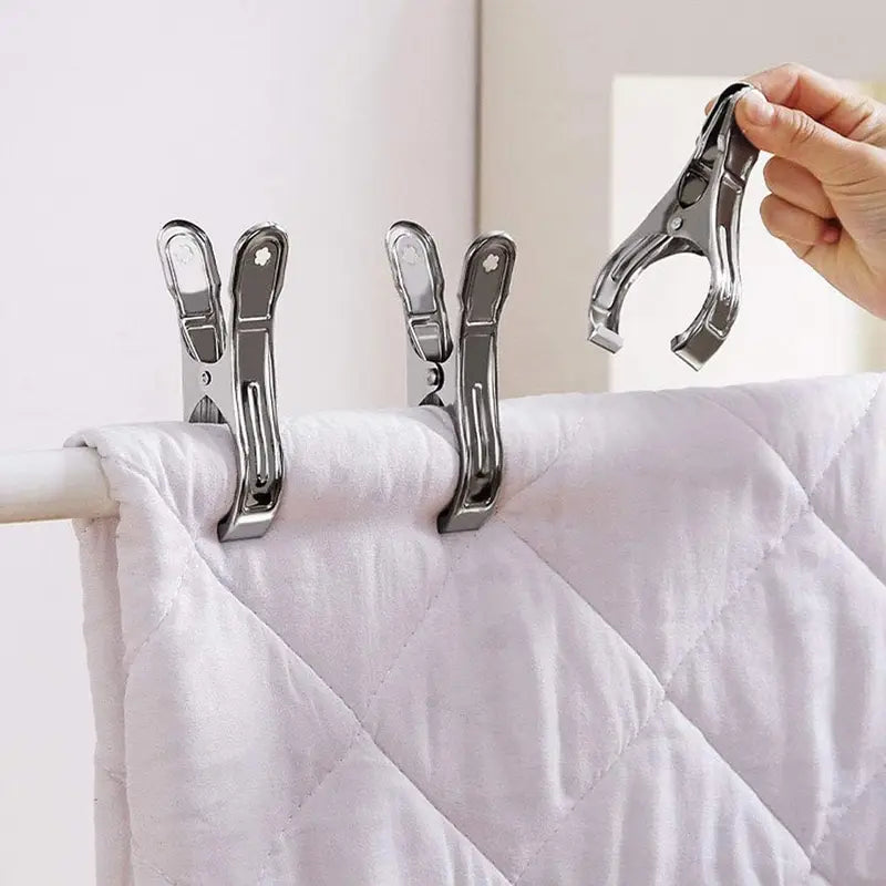 Heavy Duty Metal Clothespins Set - Stainless Steel Towel Clips for Beach & Outdoor Use