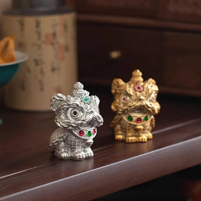 Creative Lion Dance Figurines for Home Decor and Gift - High-Design Desktop Art