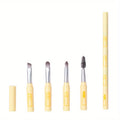 4-in-1 Makeup Brush Set with Detachable Lip and Eyeshadow Brushes - Travel & Home Use