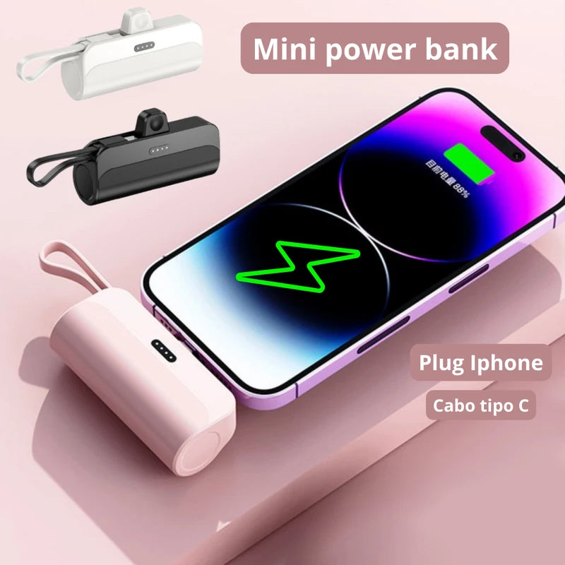 10,000mAh Mini Wireless Power Bank with Fast Charging & Embedded Cable