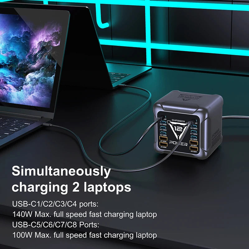 1200W USB C GaN Charger Fast Charging Station for Laptop & Phone