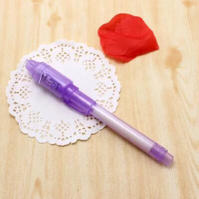 4-Pack Invisible Ink Pen Set with UV Light for Kids Drawing & Learning