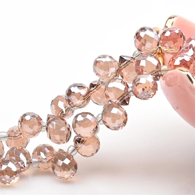 10x8mm Crystal Waterdrop Beads for Jewelry Making Glass Faceted Strawberry Beads