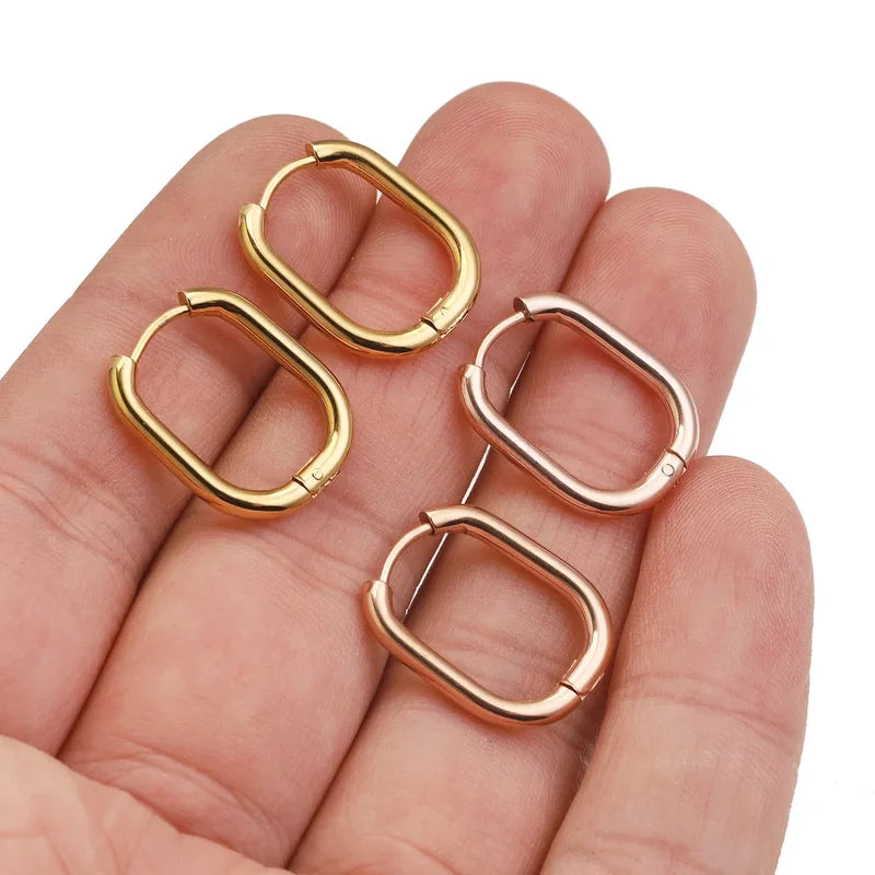 6PCS Stainless Steel Rectangle Earrings Ear Hooks Jewelry Findings for DIY Components