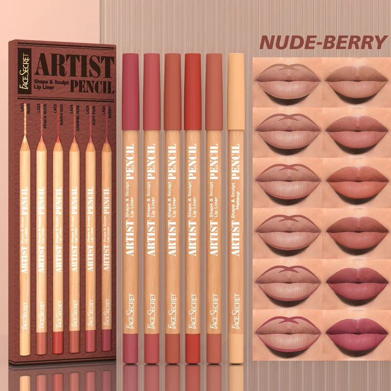Velvet Matte Lip Liner Set - Long-Lasting, Non-Drying, Perfect for Lip Lining & Filling