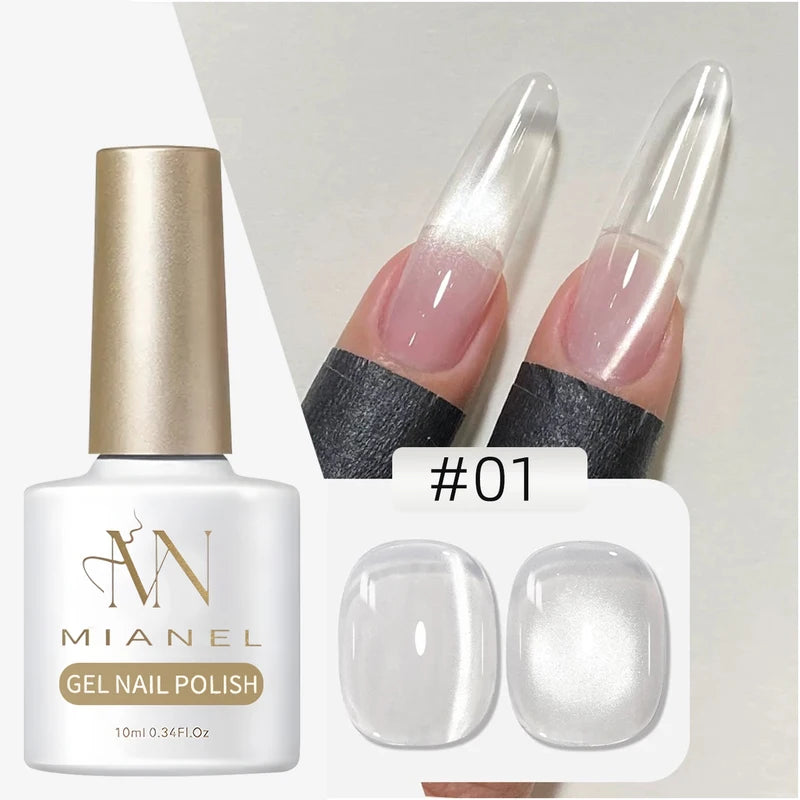 10ML 1-8pcs Universal Glass Beads for Gel Nail Polish - Cat Eye & Magnetic Effects