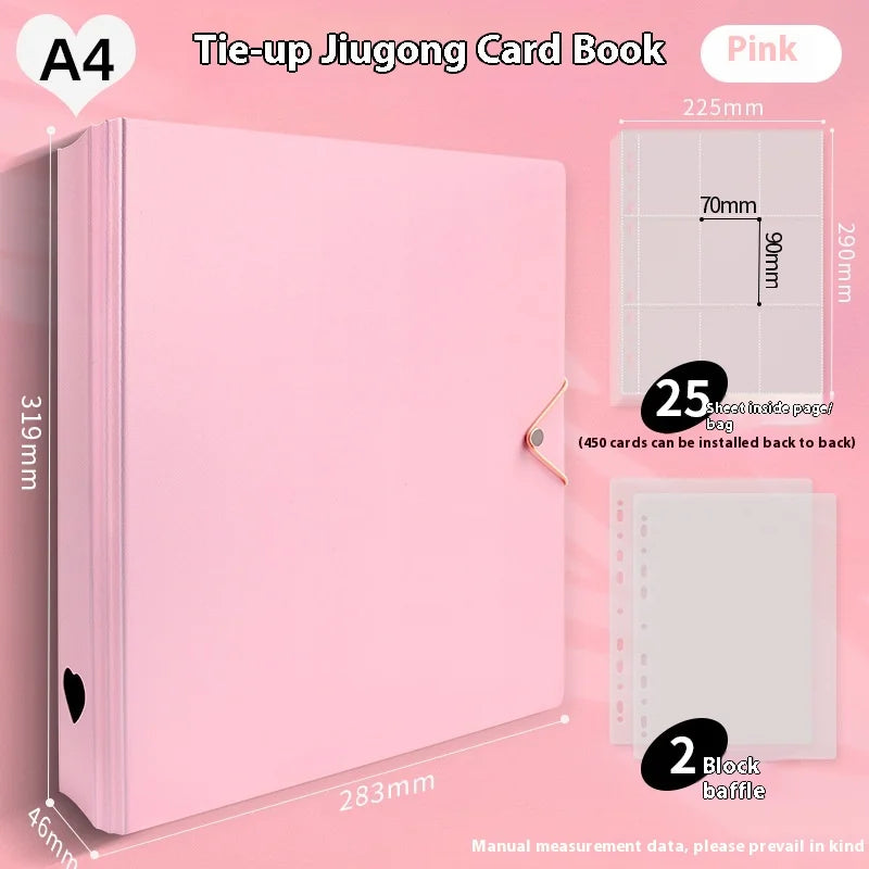 Large Capacity Photo Album with Nine-Grid Pages - A4 Photo Storage Binder