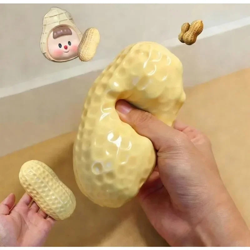 Peanut Shaped Crunchy Stress Ball - Fidget Toy for Anxiety Relief, Sensory Stimulation