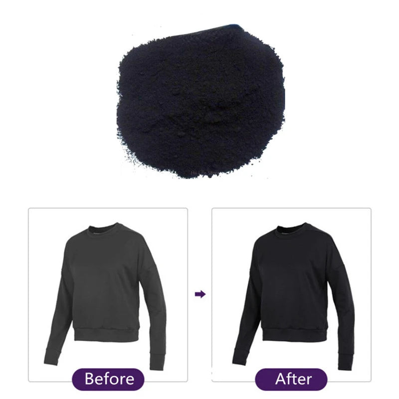 500g Fabric Dye Powder Black for Clothing Textile Dyeing Colorfast & Renovation