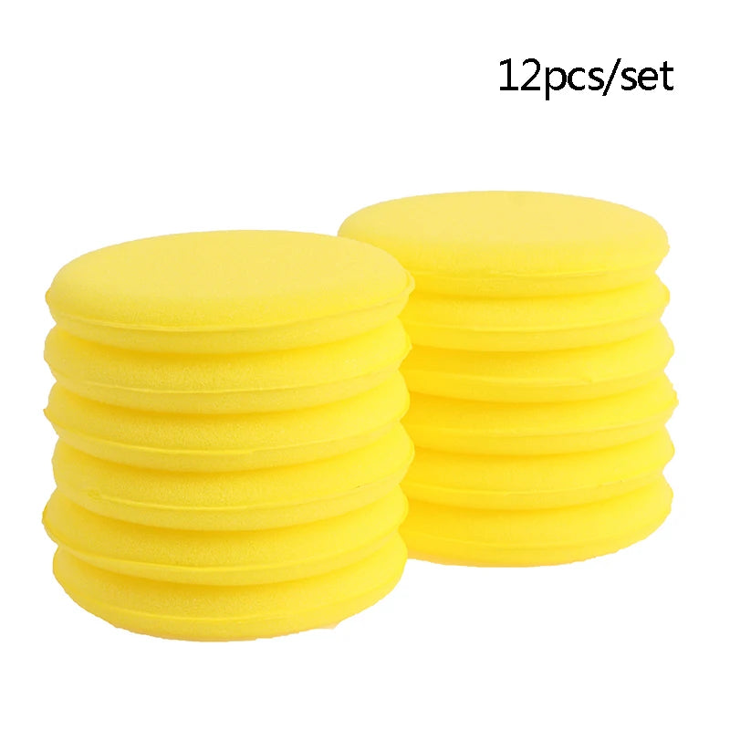 Car Waxing Foam Sponges Pack of 12 - High Density Applicator Pads for Car Detailing and Cleaning