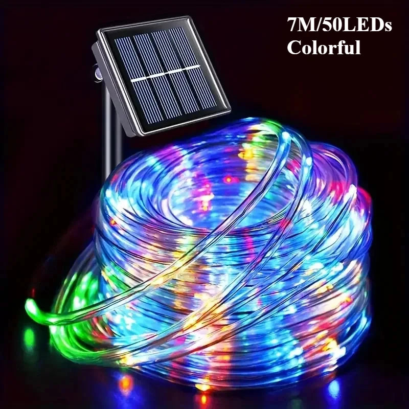 LED Solar String Lights Waterproof Rope Lamp for Outdoor Holiday Decor