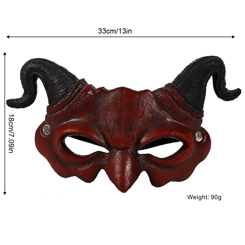 Scary Half Face Mask for Halloween Cosplay Horror Costume Unisex Mask
