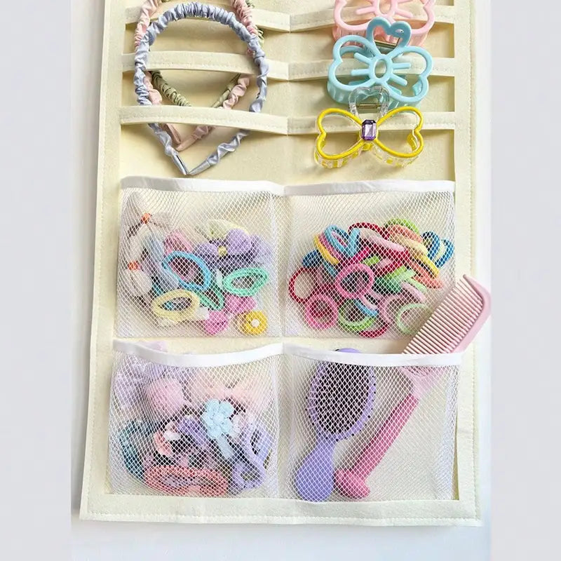 Children Hair Bows Holder Hanging Bag Wall Organizer for Hair Ties & Headbands