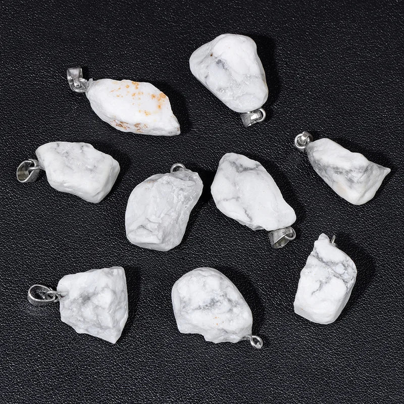 Natural Stone Quartz Crystal Energy Charms for Jewelry Making, Irregular Pendant Set