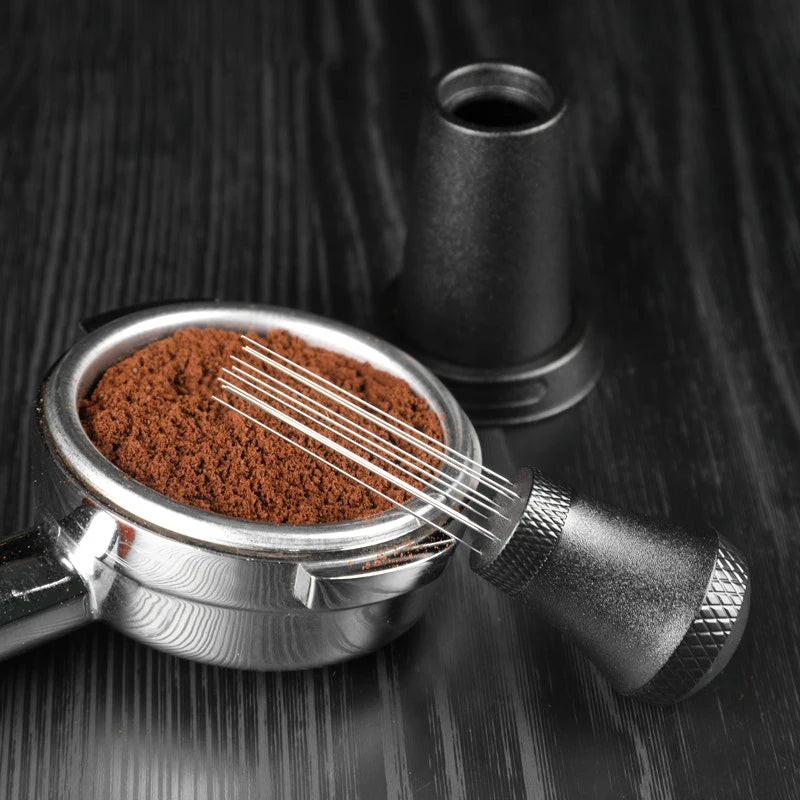 Espresso Distribution Tool with 10 Needles & Stand - Barista Coffee Stirrer