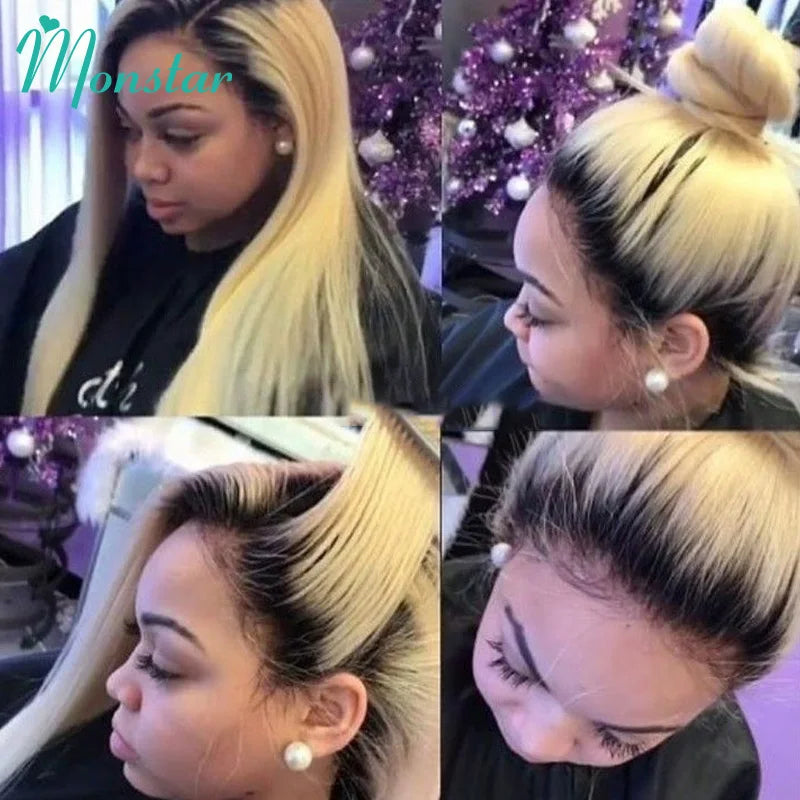 Full Lace Human Hair Wigs for Women - Brazilian Straight & Ombre Blonde Options
