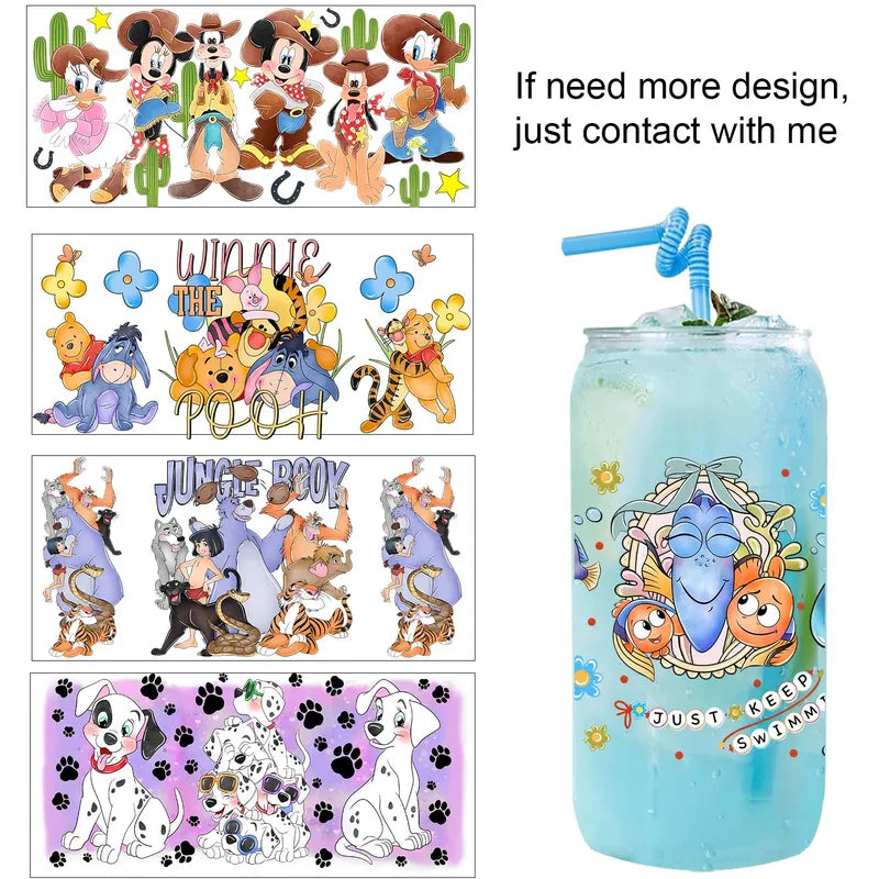 UV DTF Sticker Set for Tumblers - Waterproof 3D Decals for 16oz Cups