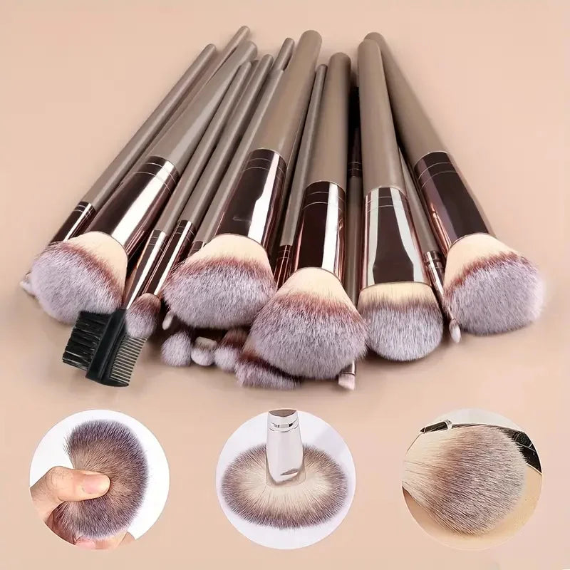 Makeup Brush Set 10-20 Pcs Cosmetic Brushes for Face & Eyeshadow