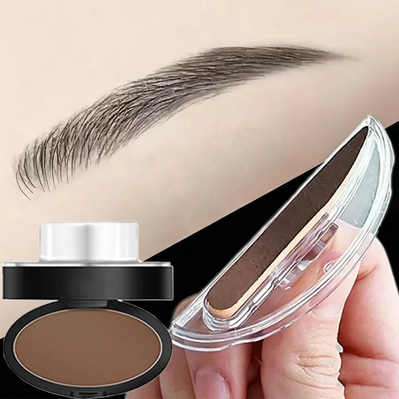 Eyebrow Powder Stamp Kit - Waterproof Natural Brow Makeup Palette with Stamp Applicator