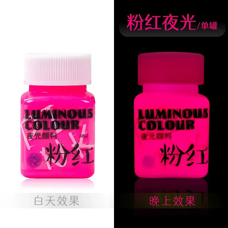 Luminescent Acrylic Paint Set 58ml Multi-Color for Ceramic Glass Fabric DIY Art
