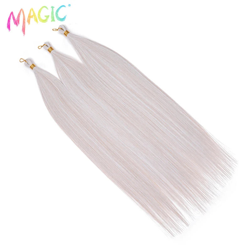 Magic Ariel Straight Ponytail Extensions 28 Inch Synthetic Hair Braids Ombre