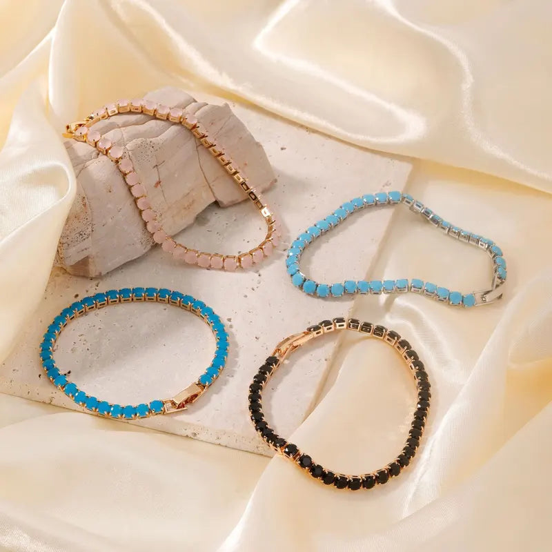 Elegant Zirconia Bracelet for Women - Multiple Colors & Lengths