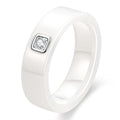 Elegant Black and White Ceramic Rings for Women - Engagement Wedding Jewelry