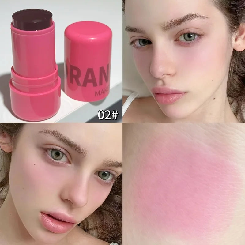 Milk Jelly Watercolor Blush Stick - Multi-Use Lip & Cheek Makeup, Brightening & Long-Lasting