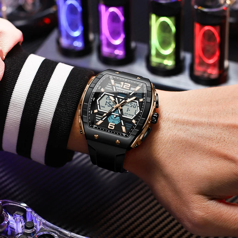 Men's Digital Military Watch 50m Waterproof LED Quartz Sport Wristwatch