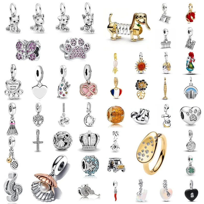 Charm Pendant Bead for DIY Jewelry Making 2026 Spring Dog Chicken Plate Gift