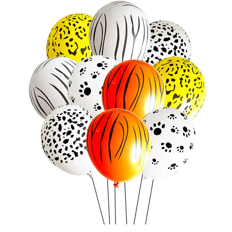 10/20pcs Leopard Texture Latex Balloons Jungle Animal Party Decorations