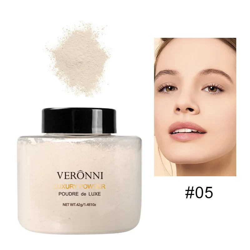 Banana-Shaped Loose Face Powder for Pore Reduction & Matte Finish