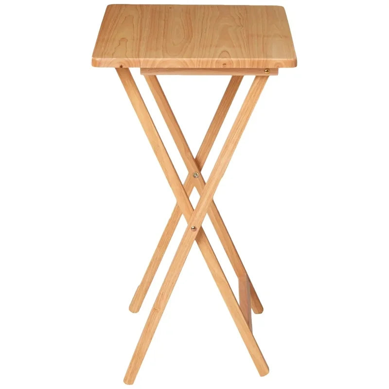 Indoor Folding TV Tray Table - Lightweight Solid Rubberwood, Space Saving
