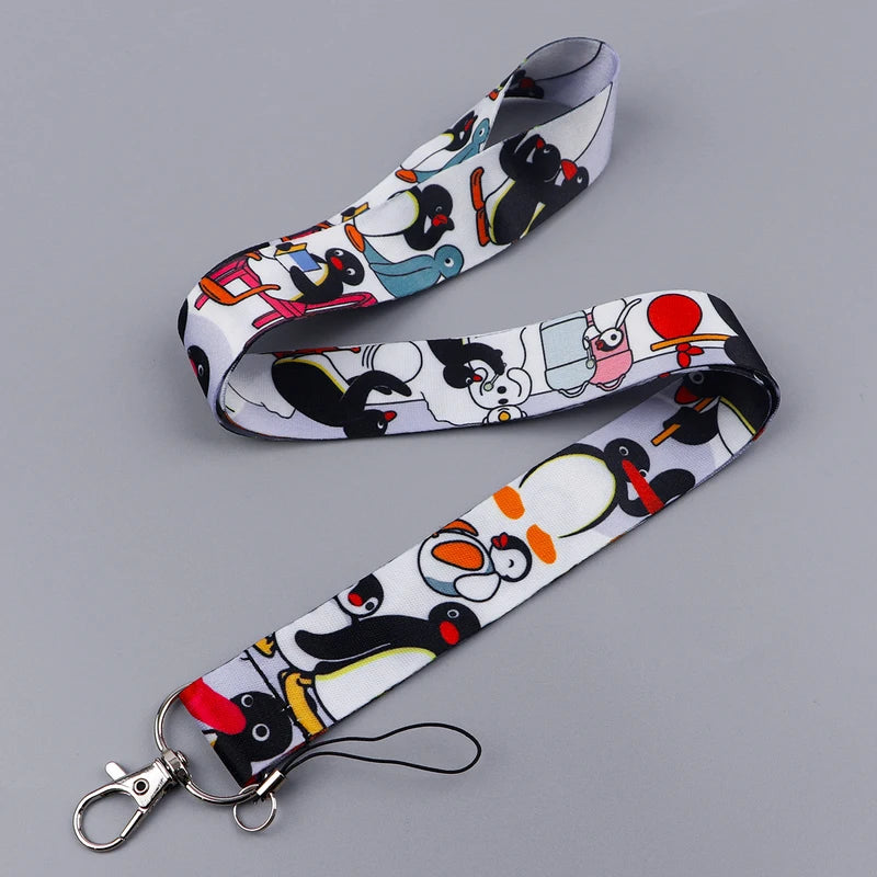 Penguin ID Badge Holder Lanyard Key Ring Card Cover Travel Accessory