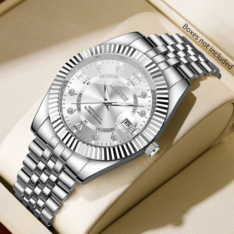 Men's Business Quartz Watch with Stainless Steel Strap - Multiple Colors