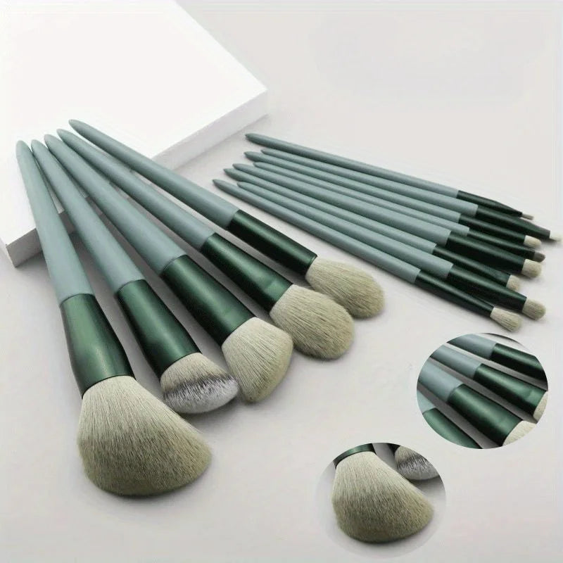 13-Piece Portable Makeup Brush Set with Storage Bag - Super Soft & Travel-Friendly