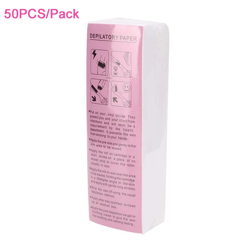 Professional Hair Removal Waxing Paper Strips for Body & Face - Non-Woven Fabric, Multiple Quantities
