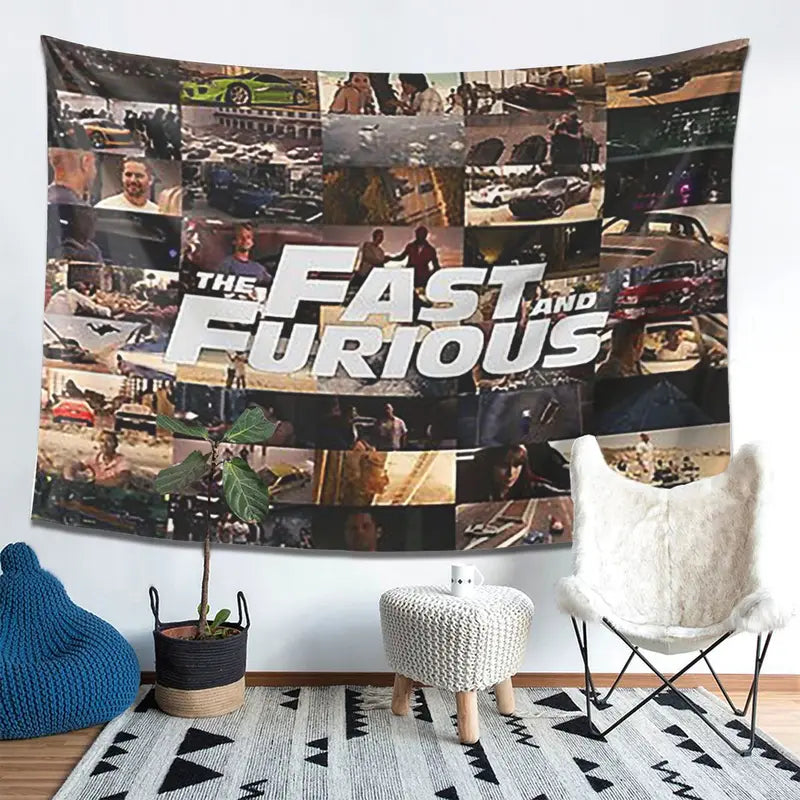 Decorative Wall Tapestry - Fast and Furious Legends Art for Living Room Bedroom