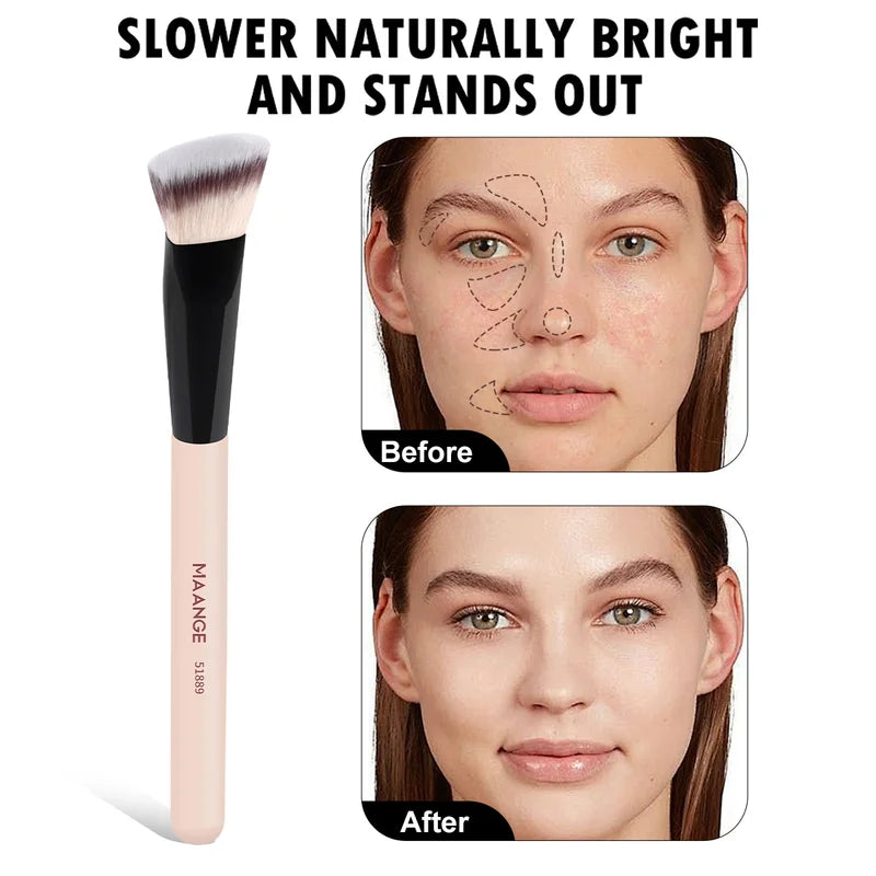 4-Piece Makeup Brush Set for Foundation Concealer Blending - Synthetic Bristles