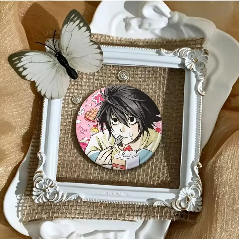 Death Note Anime Enamel Pins Handmade Round Brooches Cosplay Badge for Backpacks & Jewelry