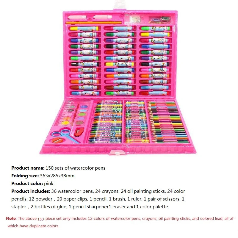 Children's Art & Drawing Set - 86/150/208 Pieces Sketch Doodle Craft Kit with Portable Case