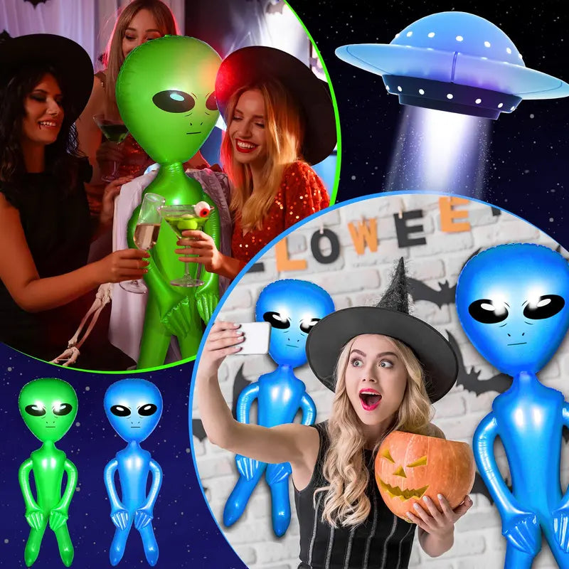 Inflatable Alien Toys Set for Halloween Christmas Party Decorations and Gifts - 2 Pieces